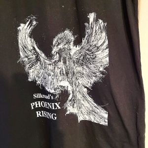Silkroad's Phoenix Rising Tee Size Large Black with White 100% Cotton